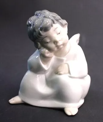 Buy Vtg LLADRO Spanish Porcelain Child Angel Sitting Figure - H67 • 6.99£