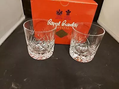 Buy Royal Brierley Crystal  ELIZABETH  Whiskey Glasses/ Tumblers X 2  - 8.5cms Tall • 29.99£