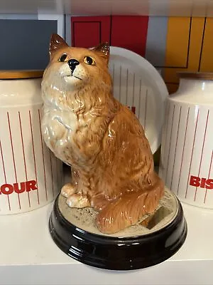 Buy Vtg 9” Beswick England Ceramic Persian Ginger Cat Ornamental Figure On Plinth • 34.75£