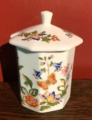 Buy Aynsley Cottage Garden Fine Bone China Jam Preserve Pot With Lid Made In England • 8.99£