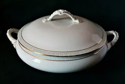 Buy Burgess & Leigh Burleigh Ware Tureen Art Deco Vegetable Tureen In White And Gold • 55.95£