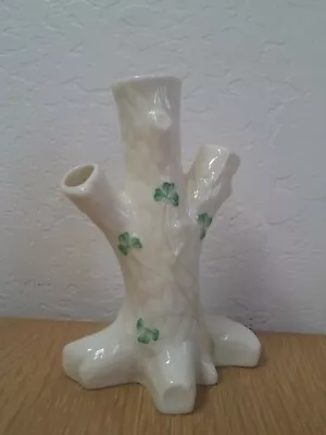 Buy Vintage Belleek Shamrock Tree Trunk Vase Irish Porcelain  • 47.94£
