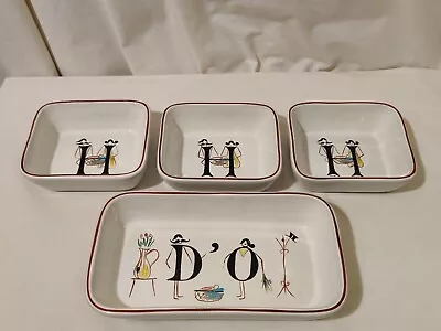 Buy Denby Alphabet Hors D'oeuvres Serving Dish With 3 Side Dishes Vintage 60's  Rare • 34.95£