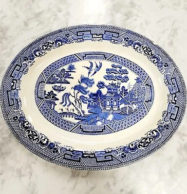 Buy Vintage Willow Woods Ware England Oval Platter 12  • 41.80£