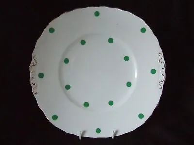 Buy Vintage ? Royal Vale Bone China Green Polka Dot Spotty Cake Bread & Butter Plate • 6.99£