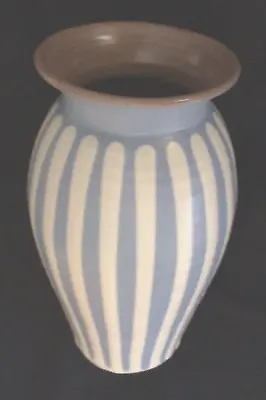 Buy Large Vintage Studio Pottery Prinknash Blue & White Striped Vase - Excellent Con • 20£
