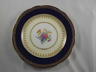 Buy Aynsley Floral Cabinet Plate Bone China Cobalt Blue • 7£