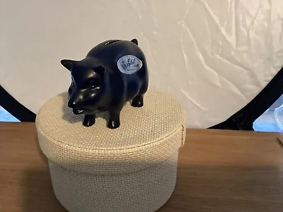 Buy Sylvac Ware Little Black Pig With Label Money Box • 5£
