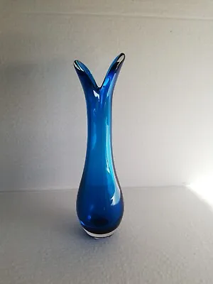 Buy Whitefriars Kingfisher Blue Glass Beak Bud Vase. No. 9556  G. Baxter C1969. • 35£
