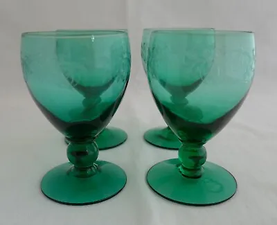 Buy Vintage Set 4 Holmegaard Gerda Emerald Green Glass Port Wine • 28.34£
