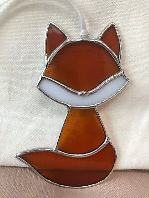 Buy Cute Fox Handmade Stained Glass Suncatcher *Lead-free* *Genuine Glass* • 24£