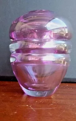 Buy Heavy Studio Art Glass Vase Signed Del Vecchio Ribbed Design 1986 BIN OBO FS • 73.98£