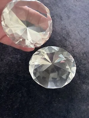 Buy Two Crystal Glass Large Crystals Paperweights Or Display • 5.40£