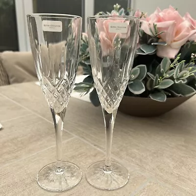Buy Royal Doulton Pair Earlswood Discontinued Crystal Champagne Flutes Hard To Find • 22£