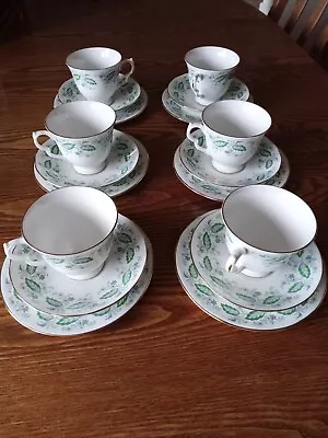 Buy Six Queen Anne Bone China Cups, Saucers And Tea Plate Set Manufactured 1969  • 50£