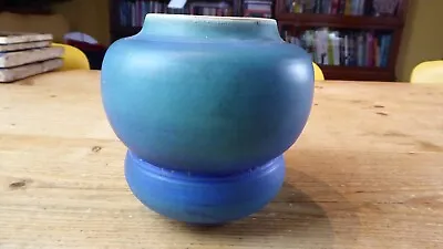 Buy Vintage Stefanie Newton Studio Pottery 5  Blue Vase • 6£