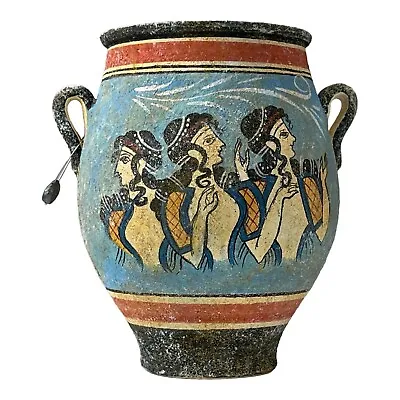 Buy Ladies In Blue Women Painting Minoan Vase Pottery Crete Ceramic Knossos • 61.45£