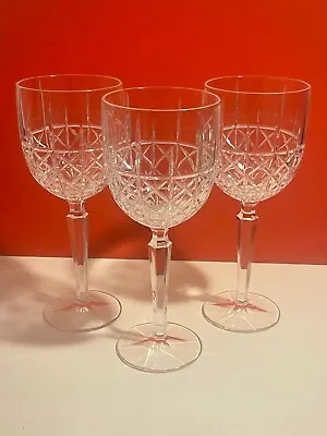 Buy Marquis Waterford Crystal Brady Goblets Large Wine Glasses Set Of 3, Signed • 30.99£