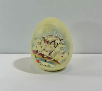 Buy Egg Shaped Paperweight Made Of Heavy Ceramic Or Stone With Unicorn Approx 2 3/4  • 6.62£