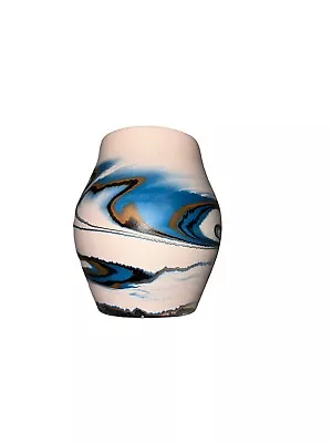 Buy Nemadji 5  Vase Native American Pottery Vase Blue & Orange & Black Swirl • 24.06£