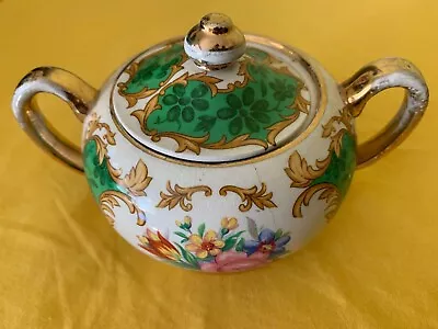 Buy Antique Sadler Sugar Bowl Burgundy 1834 Floral Rare Pattern (Please See Listing) • 1.99£