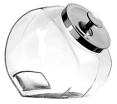 Buy Anchor Hocking Glass Sweet Jar Cookie Jar Chrome Lid Shop Display Jars - 2 Sizes • 16.99£