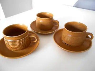 Buy Denby Langley Pottery - Canterbury - 3 X Cups And Saucers, • 4.99£