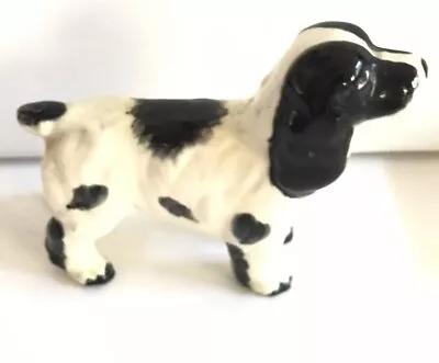 Buy Vintage Spaniel Hunting Dog Black White Porcelain Figurine 4  Tall Collectible • 11.68£