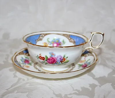 Buy Rare Antique Hammersley 481 Bone China Blue Floral Sprays Cup & Saucer • 22.99£
