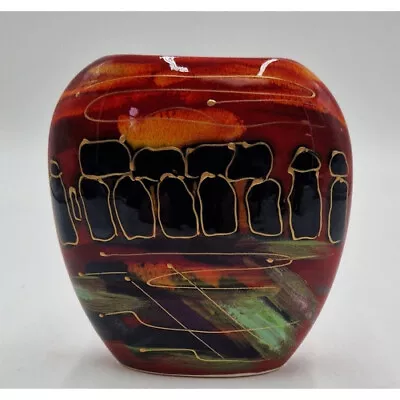 Buy Anita Harris Art Pottery Stonehenge Purse Vase Signed Gold 12cm Collectable • 52£