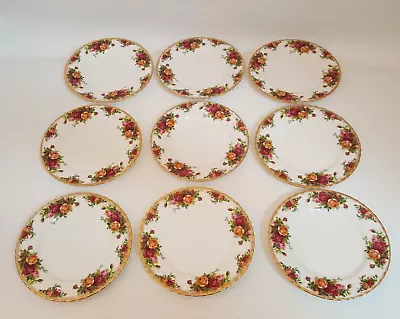 Buy Royal Albert Old Country Roses 8  Salad Plates Set Of 9 Mint Condition • 76.79£