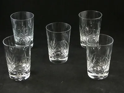 Buy Five 5 Beautiful Good Quality Cut Crystal Tumblers Glasses • 25£