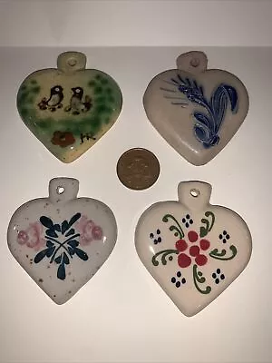 Buy Vintage POTIERS D'ALSACE Hearts X 4 Shaped Ceramic Wall Art France • 15£