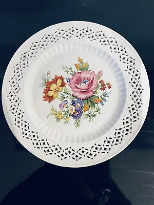 Buy Vintage LPC Leedsware Lattie Cut-Out Plate Floral Design • 12£