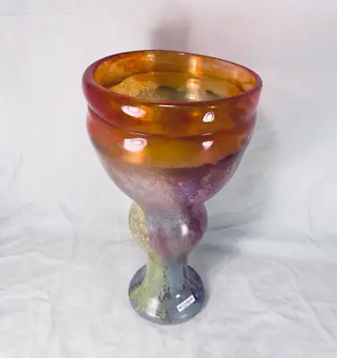 Buy Vintage Kosta Boda Kjell Engmann Can Can Orange Art Glass Vase 24x13cm Sweden • 201.06£