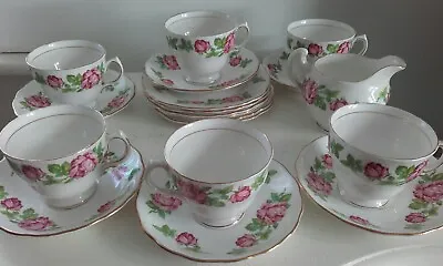 Buy Vintage Cups And Saucers Set Royal Vale Roses • 35£