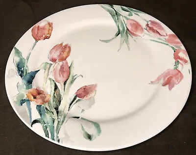 Buy Pier 1 Imports Ironstone Pink Tulips Floral Dinner Plate 10.7/8” Dinnerware • 13.30£