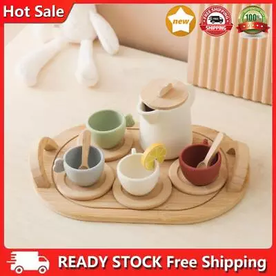 Buy 9pcs/10pcs Tea Party Set Wooden Tea Set Durable Pretend Play Tea Set For Kids • 11.03£