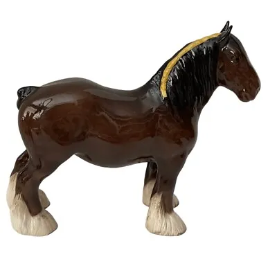Buy ROYAL DOULTON England Stamped Clydesdale Brown SHIRE MARE Draft HORSE GLOSSY • 85.32£