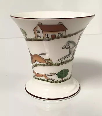 Buy Crown Staffordshire “ Hunting Scene “ Bone China Trumpet Posy Vase • 15£