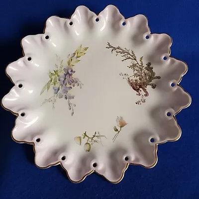 Buy Antique Doulton Victorian Floral Dish ~ Plate Gold Edge Art Nouveau Late 1800’s • 9.99£