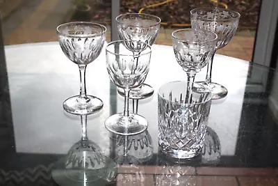 Buy Vintage Edwardian Set Of Six Sliced Cut To Bowls Port Or Sherry Glasses • 6£