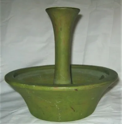 Buy Antique Roseville Early Carnelian Matte Green Epergne Horn Bowl Art Pottery Vase • 564.27£