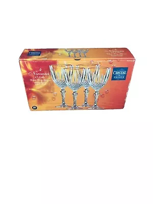 Buy NIRVANA QUALITY FRENCH LEAD CRYSTAL SET OF 4 WHITE WINE GLASSES 17.5cl BOXED • 0.99£