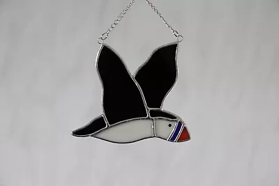 Buy Stained Glass Suncatcher/Window Hanger Flying Puffin Bird Gift/Home Decor Small • 22£