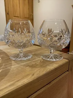 Buy Pair Of Heavy Cut Glass Crystal Brandy Glasses In Lovely Condition • 25£