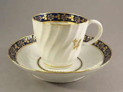 Buy Worcester Porcelain Thistle Pattern  TEACUP & SAUCER C1790 • 29.95£