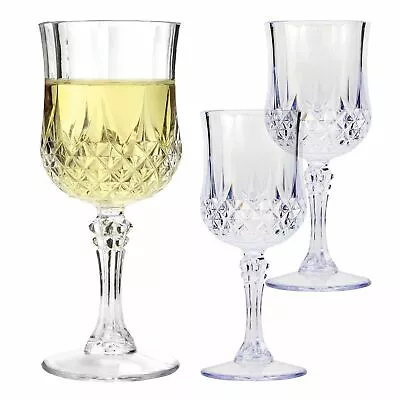 Buy 6 X Crystal Effect Wine Glasses Picnic Party Outdoor Camping Drinks Glasses • 12.45£