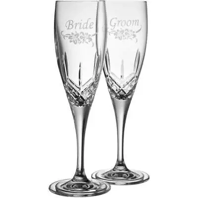 Buy Galway Engraved Flute Bride & Groom, Floral Pair • 76.15£