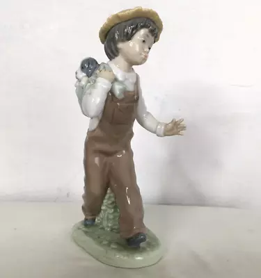 Buy Nao By Lladro Homeward Bound Figurine Boy With Dog 20cm High • 25.99£